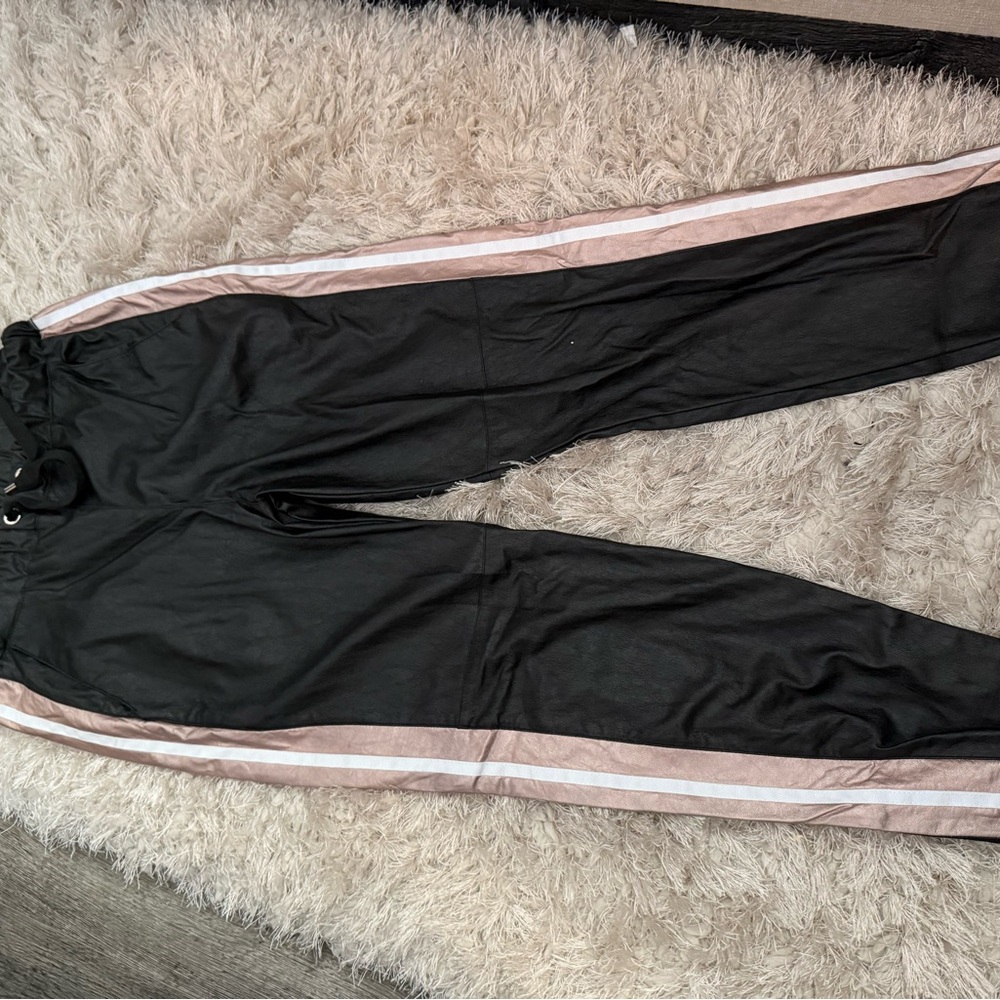 Faux leather pants